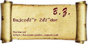 Bajczár Zádor névjegykártya